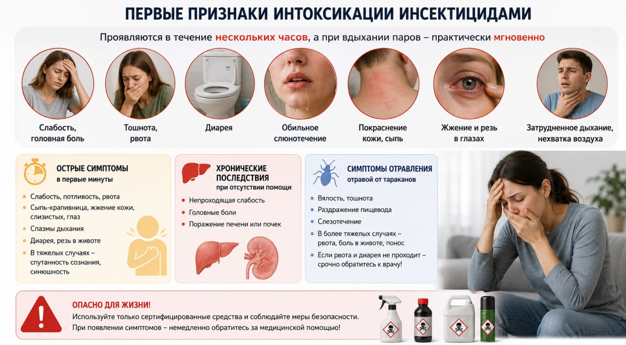 Первые признаки интоксикации